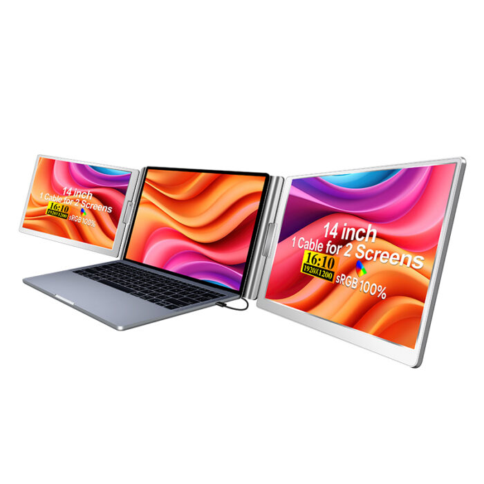 EpicArma S688 Pro Portable Triple Monitor for Laptop 14"